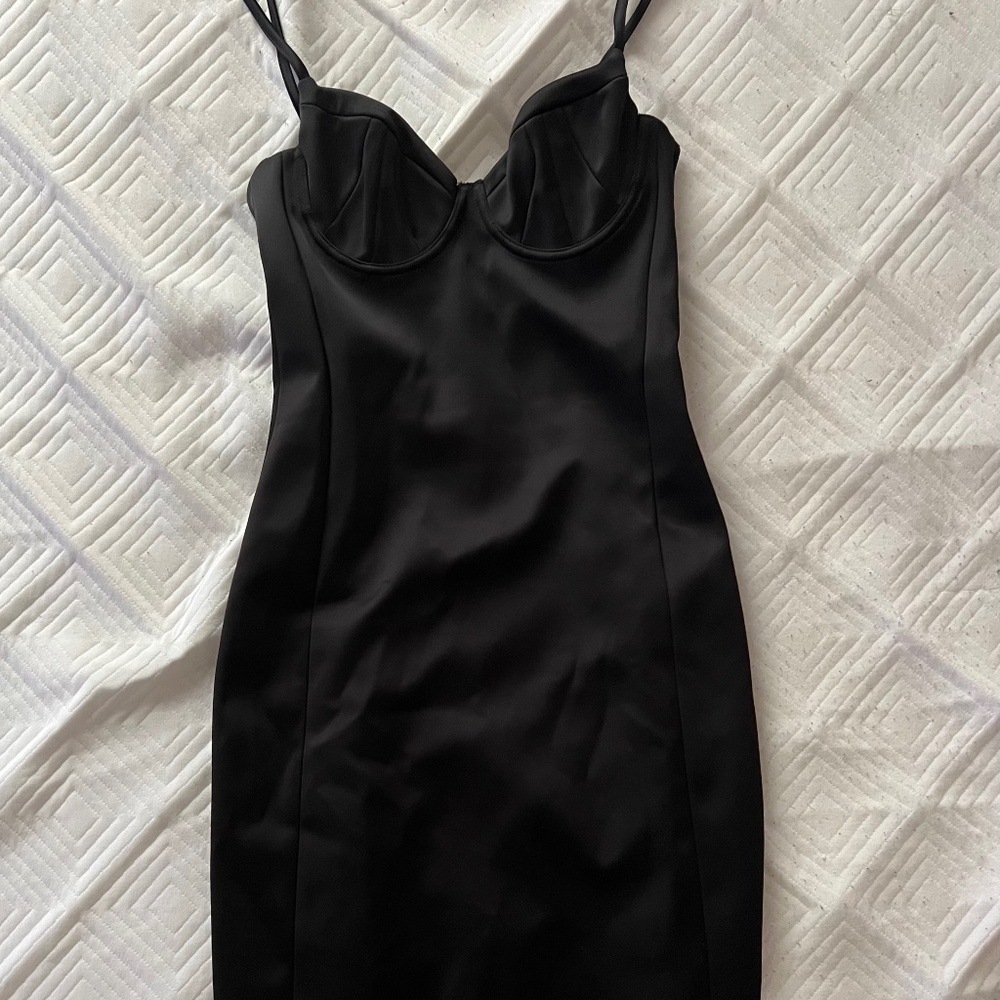 H&M Black Satin Dress
